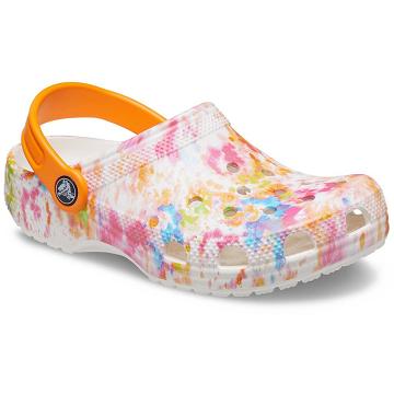 Crocs Classic Tie-Dye Graphic Klumpa Fiú Fehér Színes | HU 1323VRWD